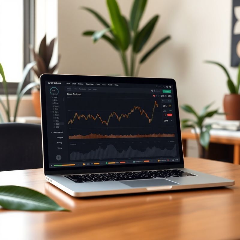 Trading automation platform interface on a laptop